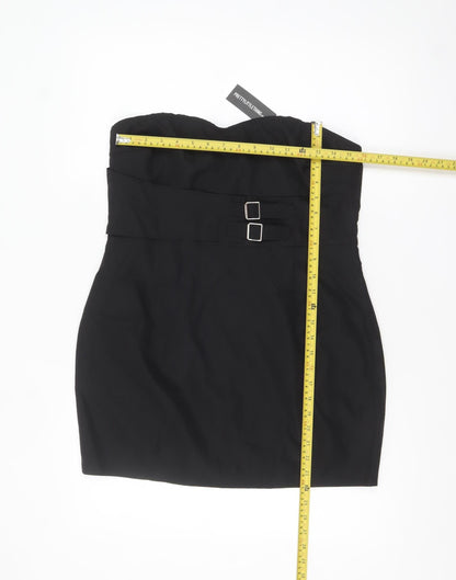 PrettyLittleThing Women’s Black Strapless Bodycon Mini Dress Size 12