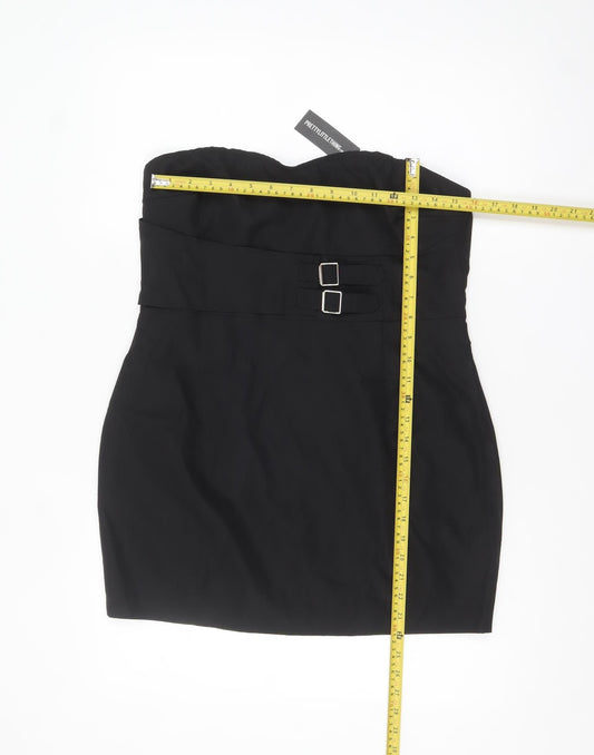 PrettyLittleThing Women’s Black Strapless Bodycon Mini Dress Size 12