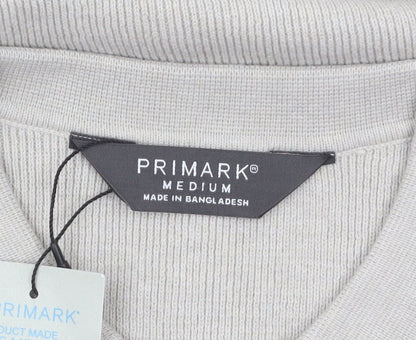 Primark Men Beige Collared Henley Jumper Medium