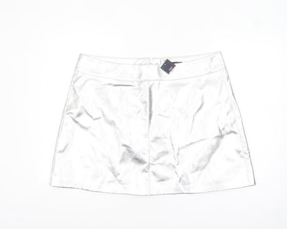 Marks and Spencer Women’s Silver Short Skirt Size 20 PU Coated