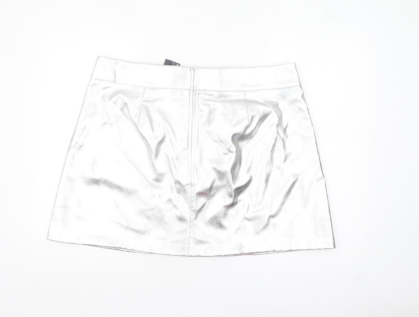Marks and Spencer Women’s Silver Short Skirt Size 20 PU Coated