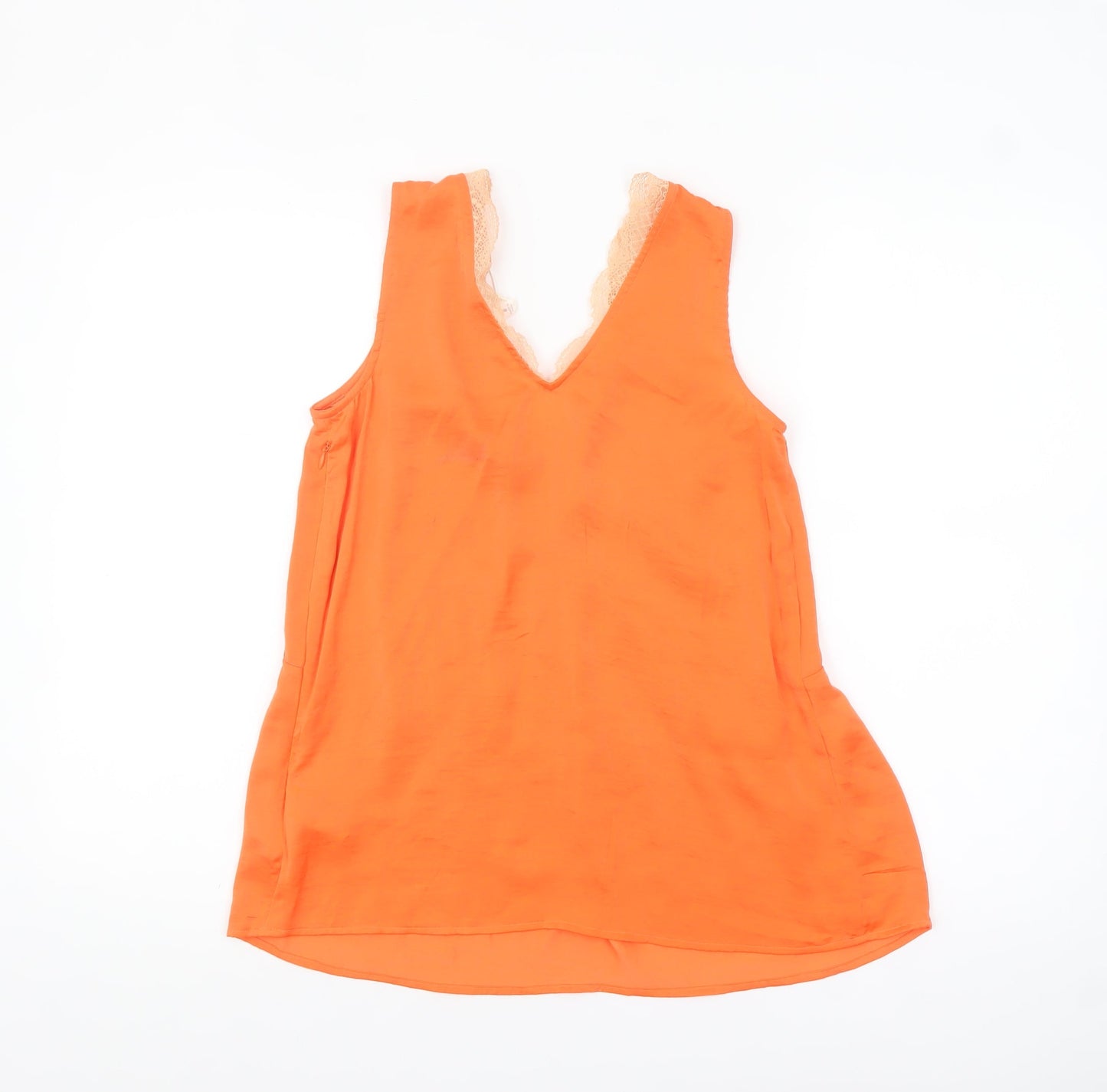 Marks and Spencer Per Una Orange Lace Trim Camisole Tank Top Womens Size 8