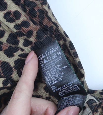 Marks and Spencer Women Brown Leopard Print Shift Dress Size 10
