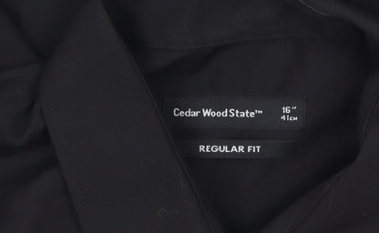 Cedar Wood State Men’s Black 16in Regular Fit Short Sleeve Shirt