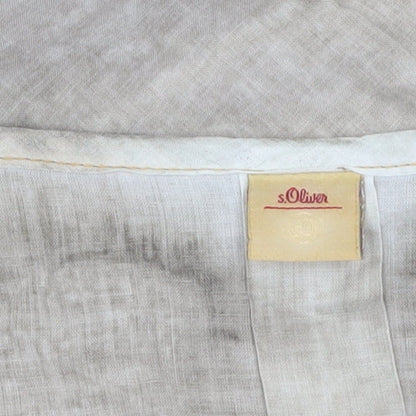 s.Oliver Women’s Beige Linen Long Sleeve Tunic Blouse Size 10