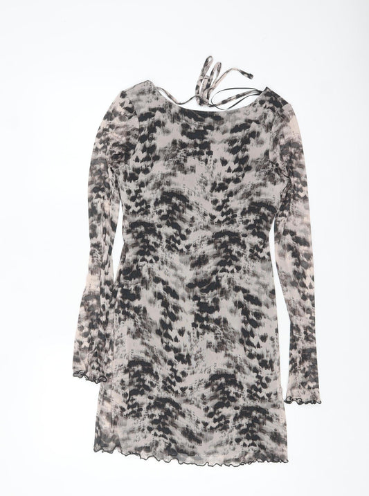 New Look Women's Multicoloured Animal Print Bodycon Dress Size 10