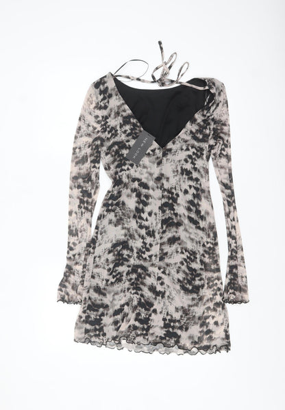 New Look Women's Multicoloured Animal Print Bodycon Dress Size 10