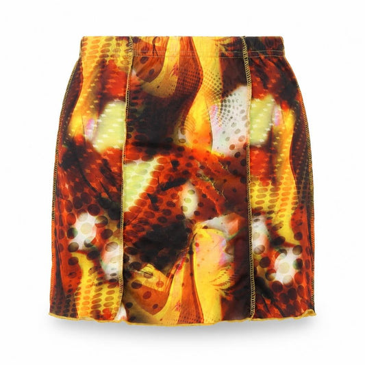 PrettyLittleThing Women's Multicoloured Size 8 Retro Pencil Short Skirt