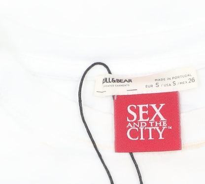 Pull & Bear Women’s White Sex and the City T-Shirt Size S