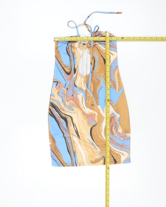 Femme Luxe Women’s Multicoloured Size 6 Halter Bodycon Dress