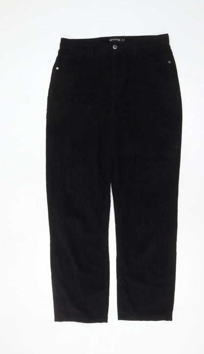 PrettyLittleThing Women's Black Corduroy Chino Trousers Size 12