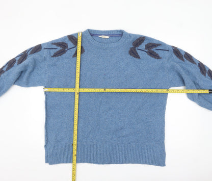 White Stuff Women's Blue Pullover Jumper UK 14 Alpaca Cotton Blend