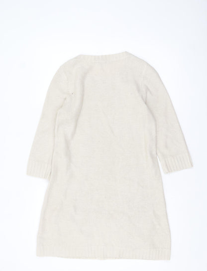 Dorothy Perkins Women’s Ivory Cable Knit Tunic Jumper Size 12