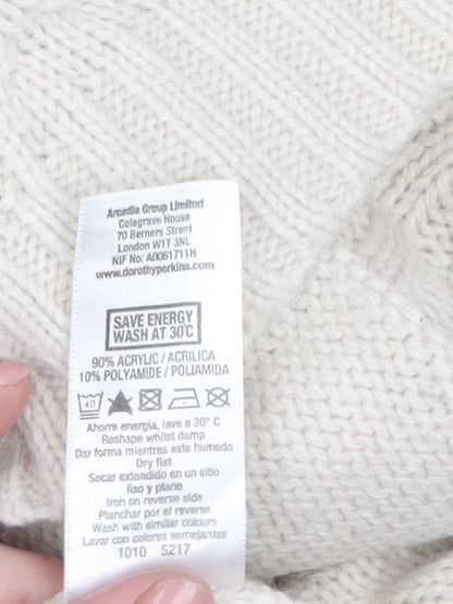 Dorothy Perkins Women’s Ivory Cable Knit Tunic Jumper Size 12