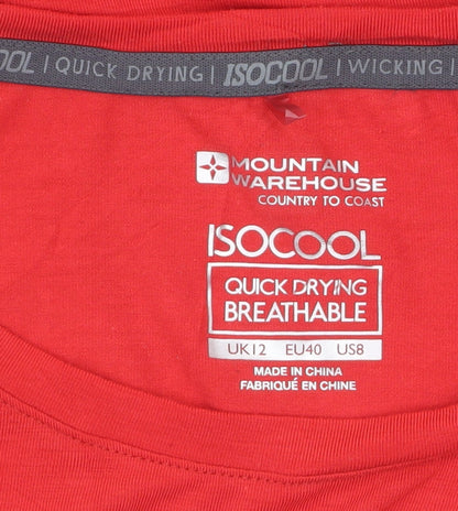 Mountain Warehouse Women’s Red Size 12 Isocool Quick Dry T-Shirt