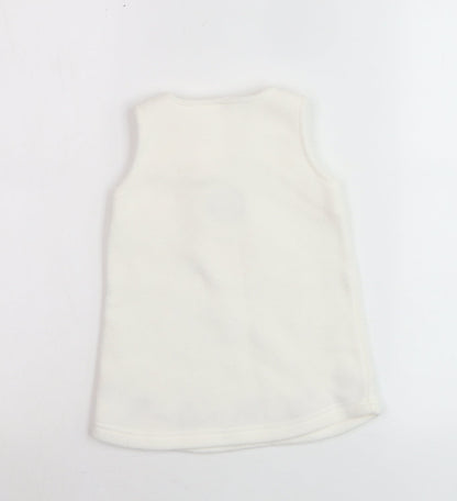 Minimode Unisex Baby Ivory Fleece Pinafore Dress 3-6 Months Hedgehog Embroidered