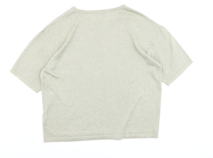 Marks and Spencer Women’s Light Green Glitter Knit T-Shirt Medium