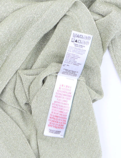 Marks and Spencer Women’s Light Green Glitter Knit T-Shirt Medium