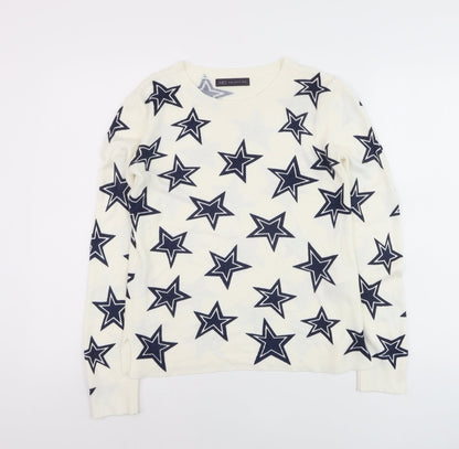 Marks and Spencer Women's Ivory Star Print Jumper UK 8