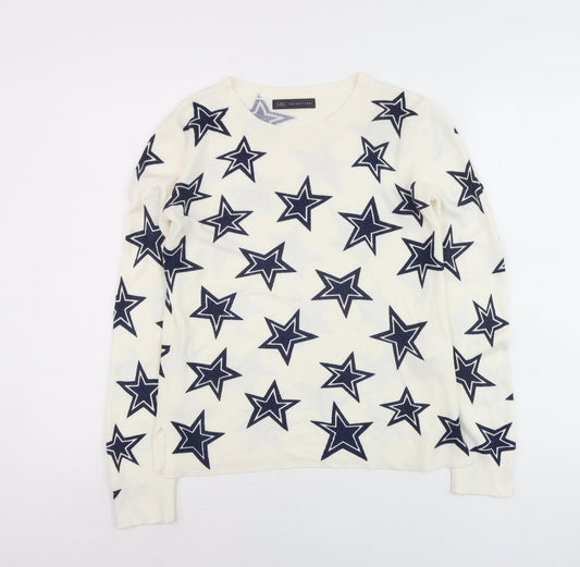 Marks and Spencer Women's Ivory Star Print Jumper UK 8