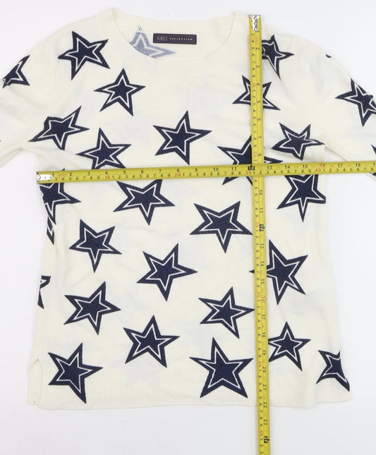 Marks and Spencer Women's Ivory Star Print Jumper UK 8