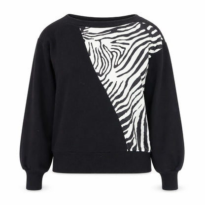 River Island Women's Black Zebra Print Pullover Jumper Size 2
