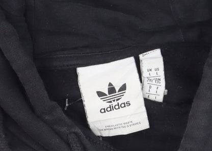Adidas Men's Black Pullover Hoodie L Logo Fleece Sportswear