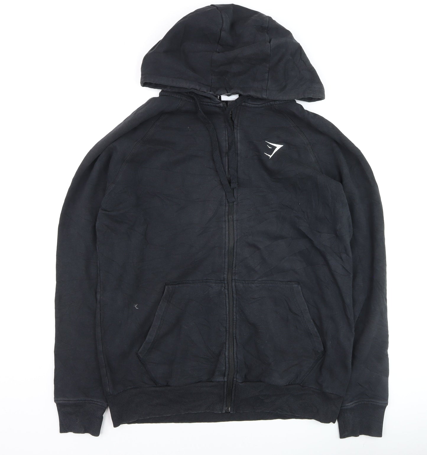 Gymshark Men's Black Full Zip Hoodie Size L Regular Fit