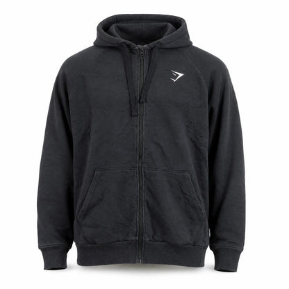 Gymshark Men's Black Full Zip Hoodie Size L Regular Fit