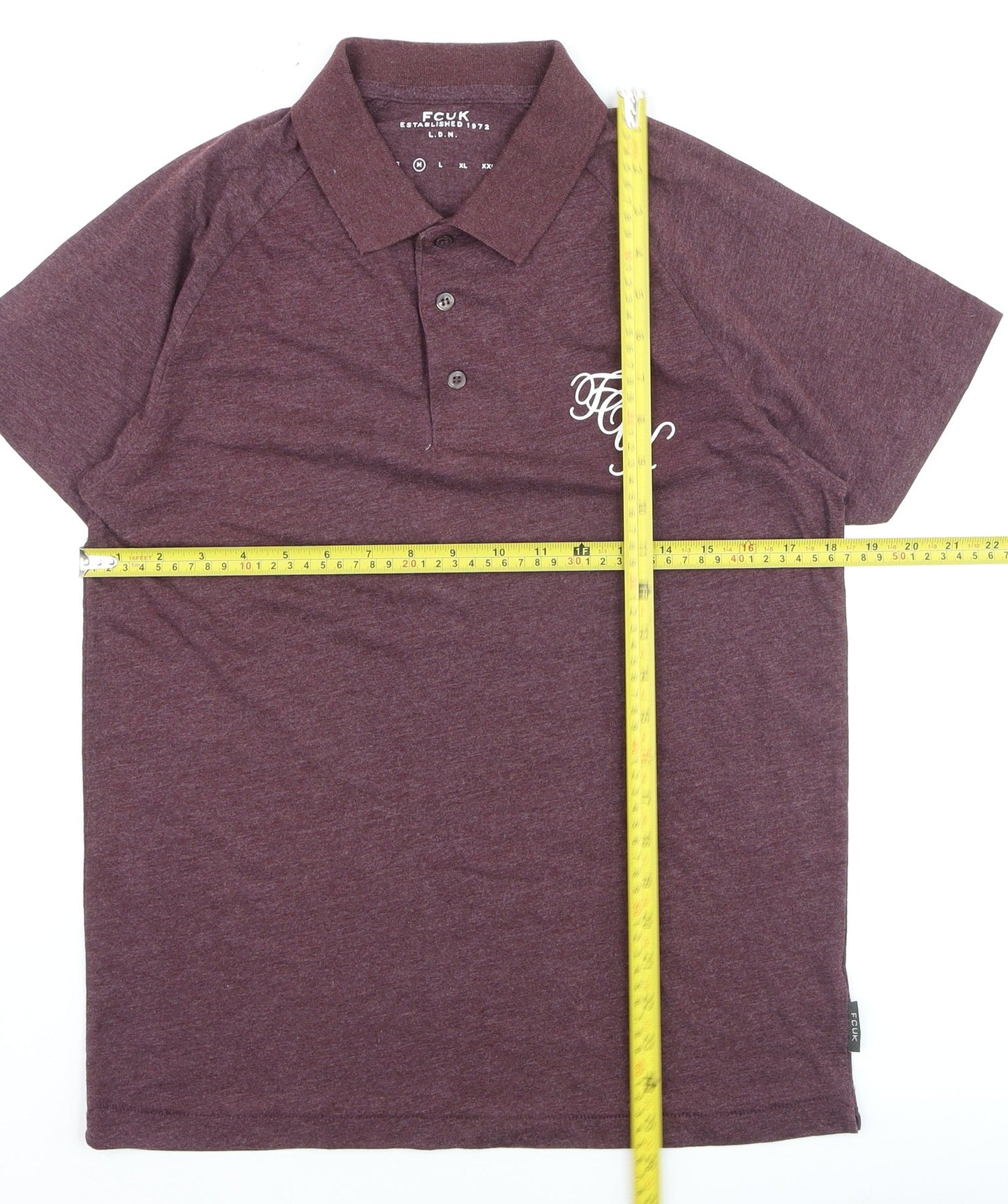 FCUK Men's Brown Collared Short Sleeve Polo T-Shirt M