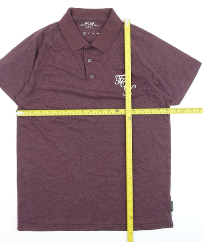 FCUK Men's Brown Collared Short Sleeve Polo T-Shirt M