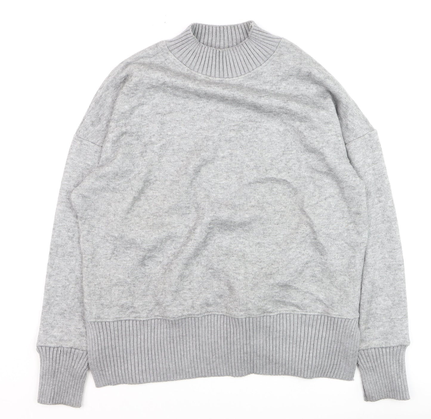 Next Men's Grey Mock Neck Pullover Jumper M Regular Fit