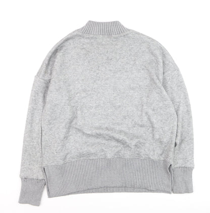 Next Men's Grey Mock Neck Pullover Jumper M Regular Fit