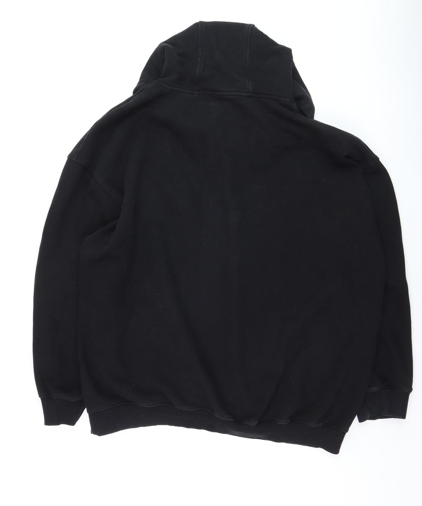 Adanola Mens Black XL Pullover Hoodie Organic Cotton Fleece