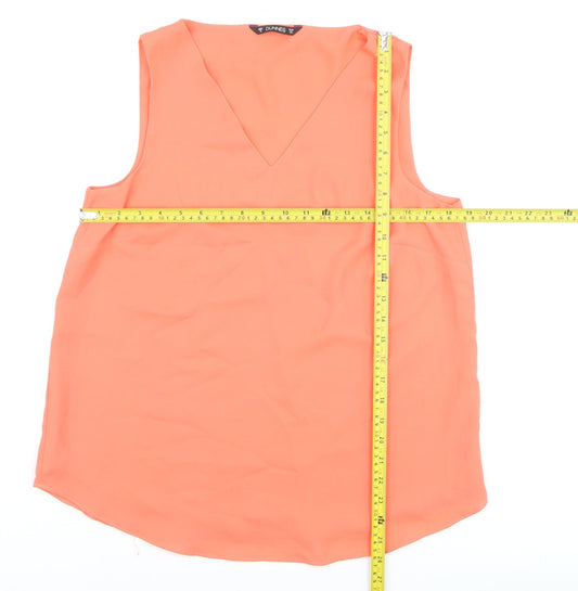 Dunnes Women’s Orange Sleeveless V-Neck Blouse Size 12
