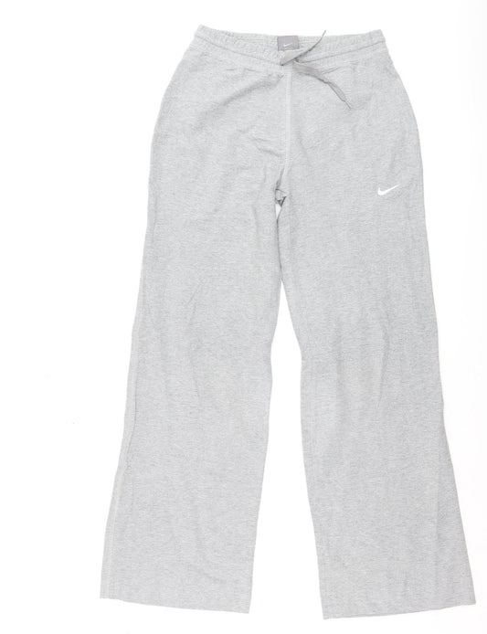Nike Womens Grey Track Pants Size 8-10 Regular Fit Jersey Trousers