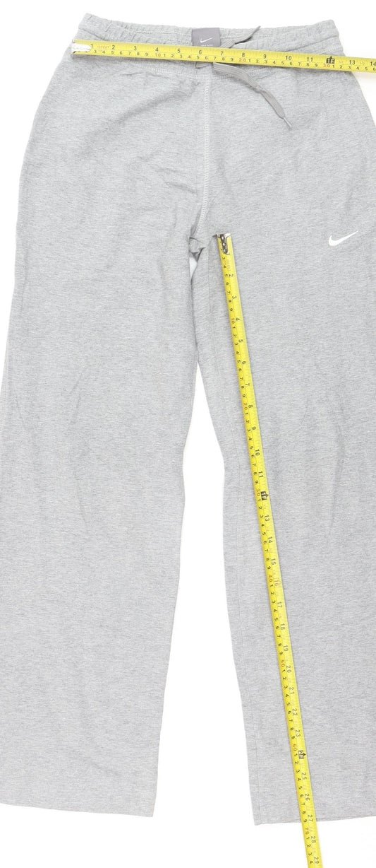 Nike Womens Grey Track Pants Size 8-10 Regular Fit Jersey Trousers