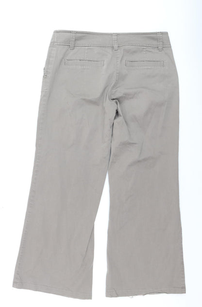 H&M Women's Beige Chino Wide-Leg Trousers Size 12