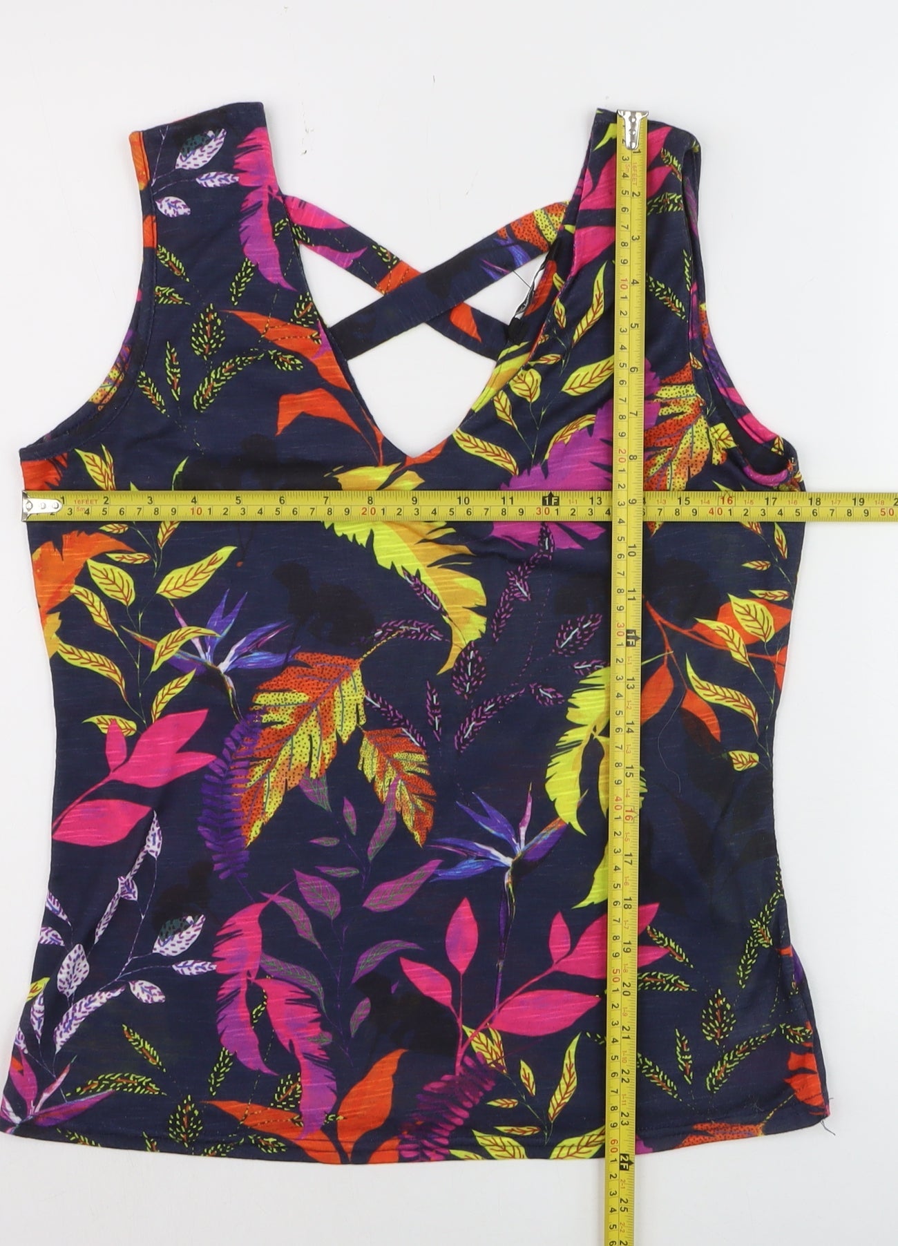 Kaleidoscope Womens Multicoloured Floral Tank Top Size 12 Sleeveless Summer Camisole