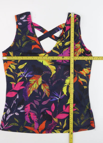 Kaleidoscope Womens Multicoloured Floral Tank Top Size 12 Sleeveless Summer Camisole