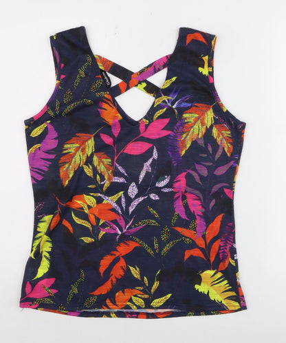 Kaleidoscope Womens Multicoloured Floral Tank Top Size 12 Sleeveless Summer Camisole