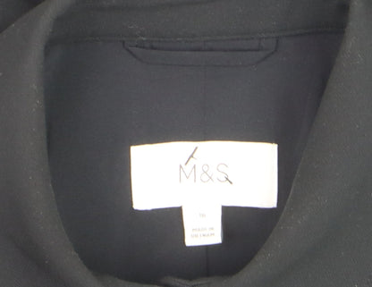 Marks and Spencer Womens Black Blazer Jacket Size 16 Regular Fit