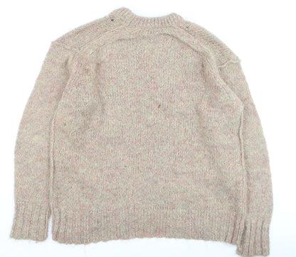 Urban Outfitters Women Beige Wool Blend Chunky Knit Jumper Size S