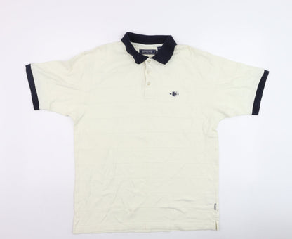 Maine New England Men's Ivory Cotton Polo Shirt Size M