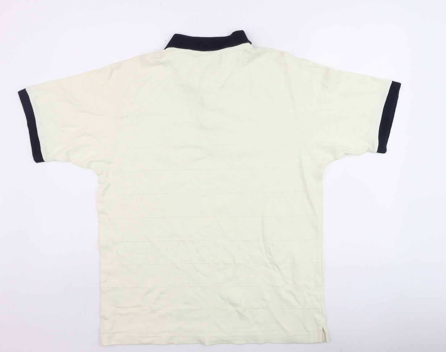Maine New England Men's Ivory Cotton Polo Shirt Size M