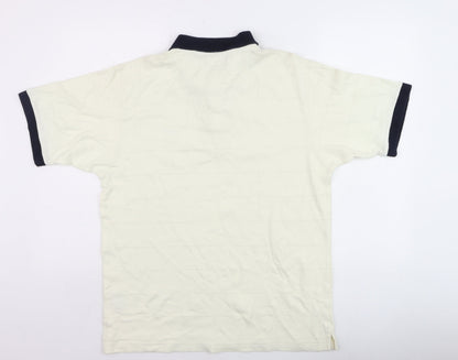 Maine New England Men's Ivory Cotton Polo Shirt Size M