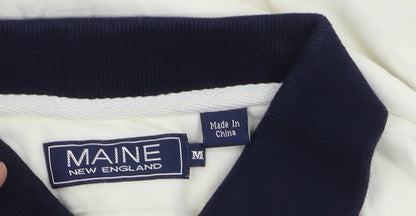 Maine New England Men's Ivory Cotton Polo Shirt Size M