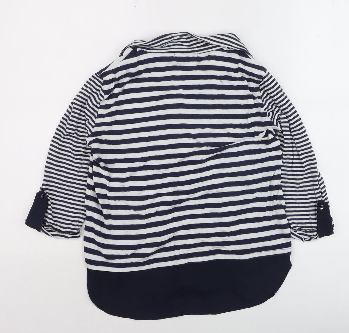 Tinta Women's Blue Striped Button-Up Collared Shirt Size 12
