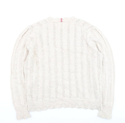 Marks and Spencer Per Una Women Beige Knit Jumper Size 14 Pullover