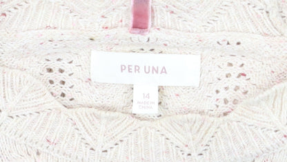 Marks and Spencer Per Una Women Beige Knit Jumper Size 14 Pullover